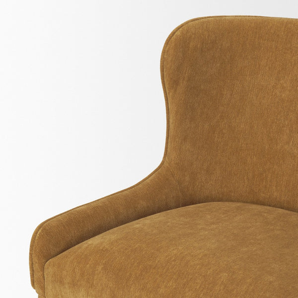 Mercana Nolan Elegant Chenille Dining Chair - Sculptural Comfort, Versatile Design, No Assembly Required Rust Fabric | Wrapped Fabric Legs 71254