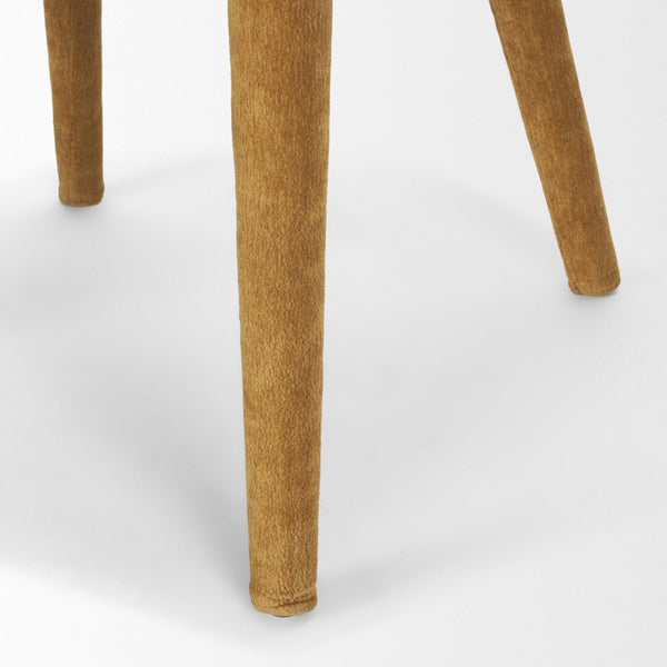 Mercana Nolan Elegant Chenille Dining Chair - Sculptural Comfort, Versatile Design, No Assembly Required Rust Fabric | Wrapped Fabric Legs 71254