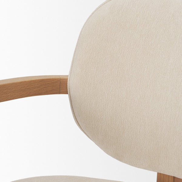 Mercana Carlisle Curved Back Upholstered Dining Armchair with Tripod Frame for Elegant Comfort and Style 71256