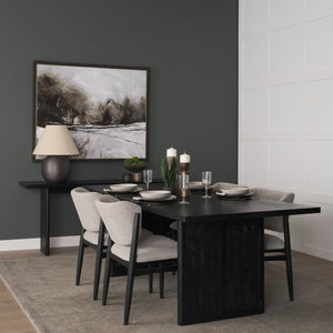 Mercana Grier Console Table: Stylish Solid Wood with Cane Panels for Modern and Rustic Living Spaces Black Wood | Black Cane 71142