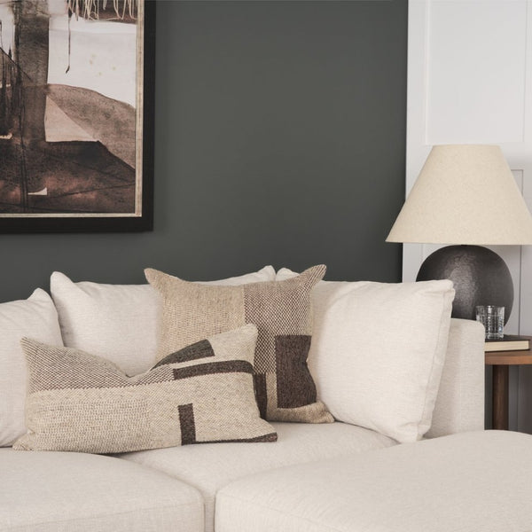 Mercana Kyle Square Pillow Cover - Sophisticated Neutral Accent for Elegant Living Spaces and Cozy Texture Beige | Abstract | 14x26 70339