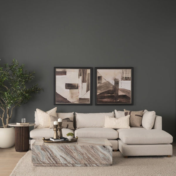 Mercana Marbrello Elegant Round Side Table with Solid Marble Top and Sculptural Wood Base for Modern Spaces 71213-AB