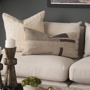Mercana Kyle Square Pillow Cover - Sophisticated Neutral Accent for Elegant Living Spaces and Cozy Texture Beige | Abstract | 14x26 70339