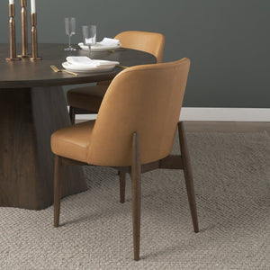 Mercana Abbie Sculpted Modern Dining Side Chair with Curved Back and Tapered Legs for Elegant Comfort 71248
