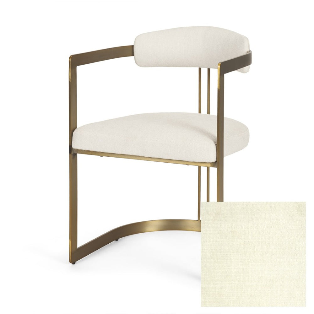 Mercana Hollyfield Elegant Cream Upholstered Dining Chair with Luxe Gold Iron Frame for Modern Interiors 69451V