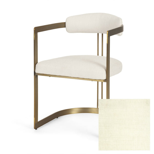 Mercana Hollyfield Elegant Cream Upholstered Dining Chair with Luxe Gold Iron Frame for Modern Interiors 69451V