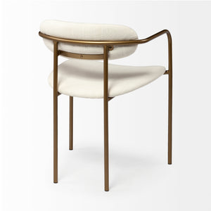 Mercana Parker Cream Fabric Dining Chair With Gold Metal Frame – Modern Comfort & Sophisticated Style Cream Metal 68310v