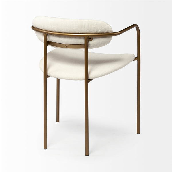 Mercana Parker Cream Fabric Dining Chair With Gold Metal Frame – Modern Comfort & Sophisticated Style Cream Metal 68310v