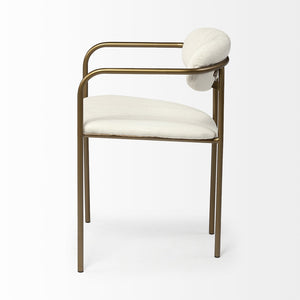 Mercana Parker Cream Fabric Dining Chair With Gold Metal Frame – Modern Comfort & Sophisticated Style Cream Metal 68310v