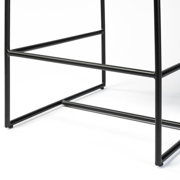 Mercana Stamford Elegant Leather Seat Stool with Wood Back and Sturdy Metal Frame for Modern Interiors 68763V