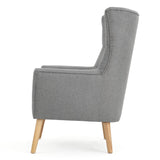 Christopher Knight Home® - Noble House - Tamsin Grey Fabric Mid Century Club Chair