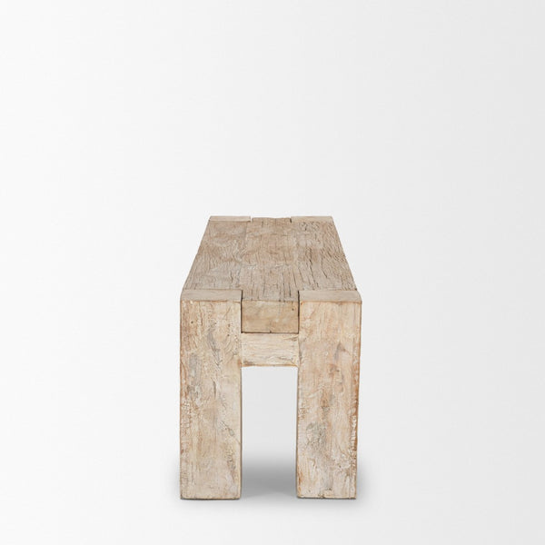 Mercana McArthur Rustic Entryway Bench with Durable Construction and Charming Blush Undertones for Home Decor 71130