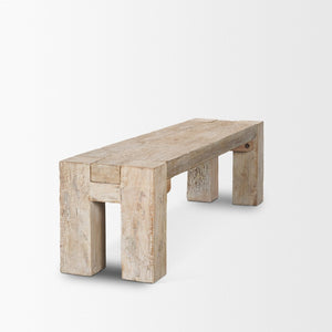 Mercana McArthur Rustic Entryway Bench with Durable Construction and Charming Blush Undertones for Home Decor 71130