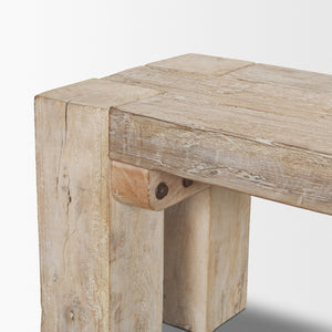 Mercana McArthur Rustic Entryway Bench with Durable Construction and Charming Blush Undertones for Home Decor 71130