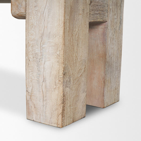 Mercana McArthur Rustic Entryway Bench with Durable Construction and Charming Blush Undertones for Home Decor 71130