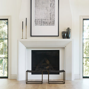 Mercana Clarissa Woven-Leather Stool with Sturdy Iron Frame for Stylish Accent Seating in Any Space 69396