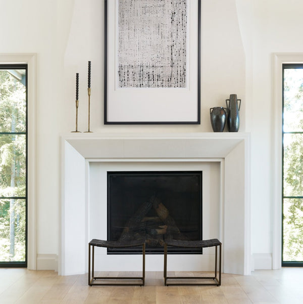 Mercana Clarissa Woven-Leather Stool with Sturdy Iron Frame for Stylish Accent Seating in Any Space 69396