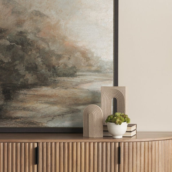 Mercana Kael Decorative Object – Sculptural Beige Accent for Modern Spaces, Perfect for Coffee Tables & Shelves Sandstone | Resin 71076