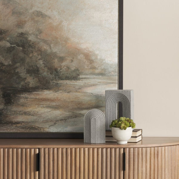 Mercana Kael Decorative Object – Sculptural Beige Accent for Modern Spaces, Perfect for Coffee Tables & Shelves Concrete Gray | Resin 71077