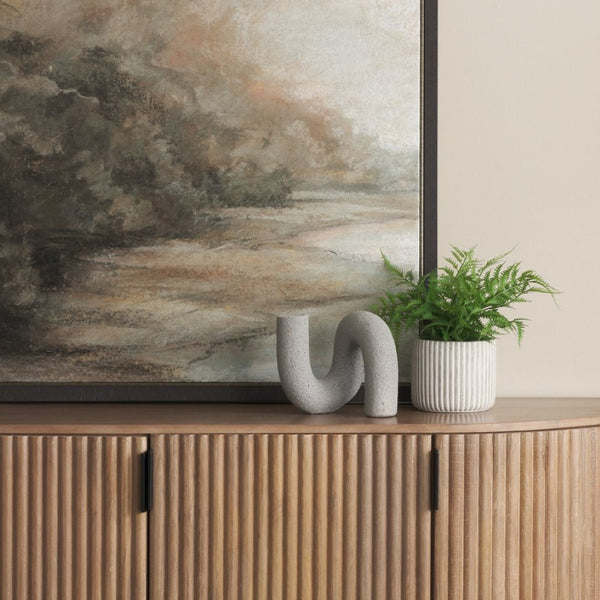 Mercana Kailas U-Shaped Decorative Object: Modern Matte Accent for Stylish Interiors, Lightweight & Durable Concrete Gray | Resin 71078