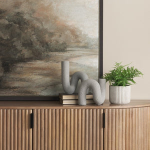 Mercana Kailas U-Shaped Decorative Object: Modern Matte Accent for Stylish Interiors, Lightweight & Durable Concrete Gray | Resin 71078