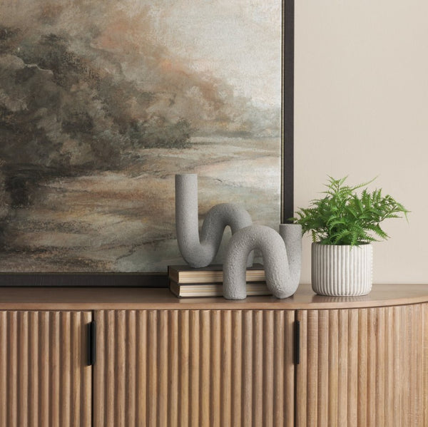 Mercana Kailyn Modern Sculptural Decorative Object for Stylish Home Décor, Perfect for Shelves & Tables Concrete Gray | Resin 71079