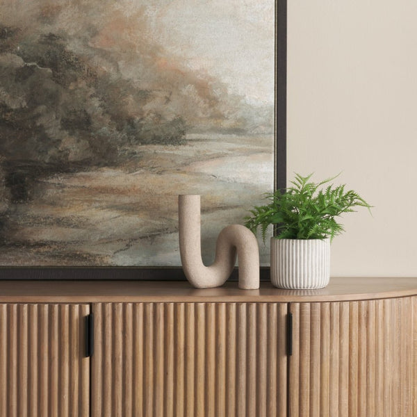 Mercana Kailyn Modern Sculptural Decorative Object for Stylish Home Décor, Perfect for Shelves & Tables Sandstone | Resin 71080