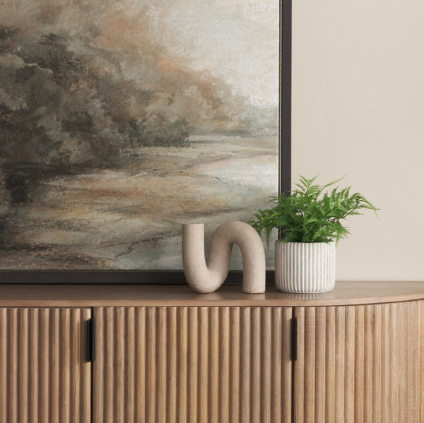 Mercana Kailas U-Shaped Decorative Object: Modern Matte Accent for Stylish Interiors, Lightweight & Durable Sandstone | Resin 71081