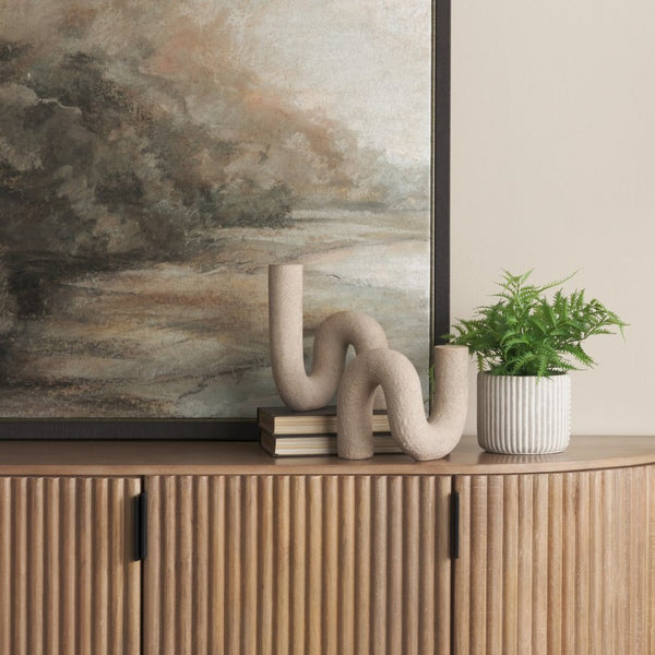 Mercana Kailas U-Shaped Decorative Object: Modern Matte Accent for Stylish Interiors, Lightweight & Durable Sandstone | Resin 71081