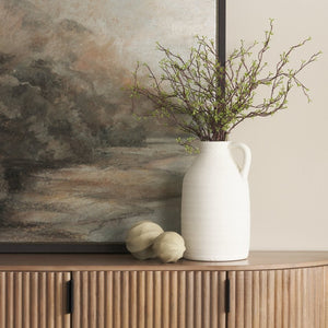 Mercana Imani Sculptural Textured Metal Decorative Orb - Organic Twists for Modern Home Accents & Style Beige | Large 71167