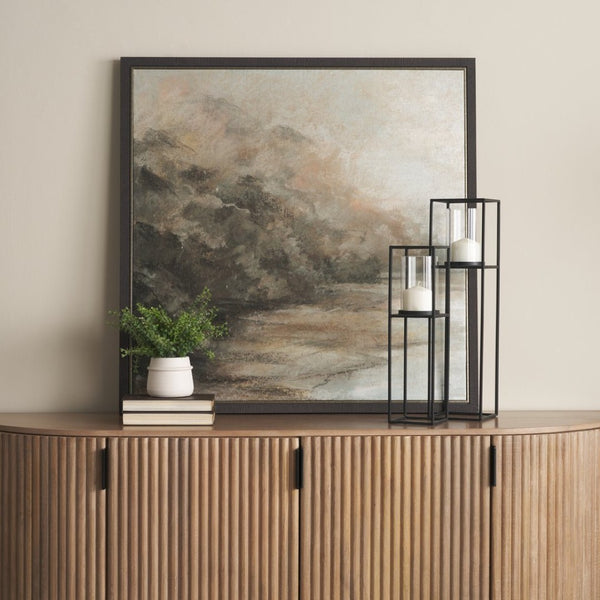 Mercana Cindy Modern Rectangular Hurricane Glass Pillar Candle Holders for Elegant Home Decor Display 69849