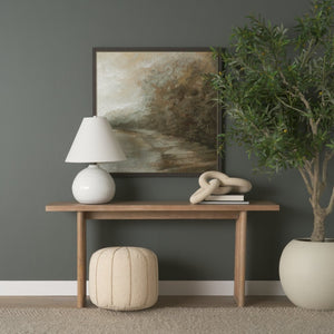 Mercana Sachi Handcrafted Textured Pouf with Stitched Taupe Design for Versatile Home Decor Solutions 70761