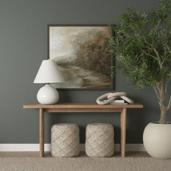 Mercana Esfera Handcrafted Wool Pouf - Timeless Chevron Design for Versatile Seating and Accent Decor 69449