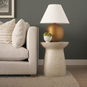 Mercana Sadiyah Table Lamp - Elegant Antiqued Metal Base with Cream Shade for Timeless Home Décor Lighting Gold Metal | Cream Shade 70749