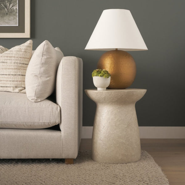 Mercana Sadiyah Table Lamp - Elegant Antiqued Metal Base with Cream Shade for Timeless Home Décor Lighting Gold Metal | Cream Shade 70749