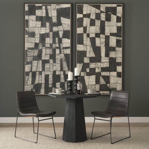 Mercana Thornton Dining Chair - Plush Faux-Leather Seat with Sturdy Iron Frame for Modern Industrial Style 67605