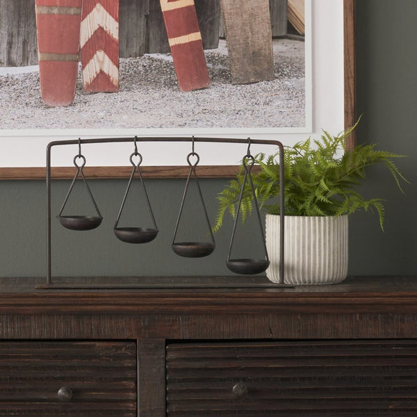 Mercana Enos 19L x 3W Sculptural Metal Bowl Display for Industrial-Modern Home Décor and Accent Styling 68857