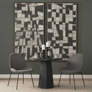 Mercana Inala Modern Dining Chair - Sleek White Upholstery and Sturdy Black Frame for Timeless Elegance Gray Fabric | Black Metal 69305