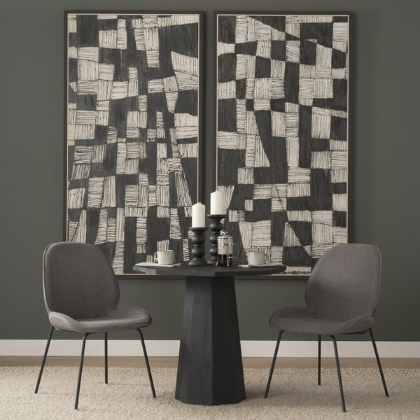 Mercana Inala Modern Dining Chair - Sleek White Upholstery and Sturdy Black Frame for Timeless Elegance Gray Fabric | Black Metal 69305