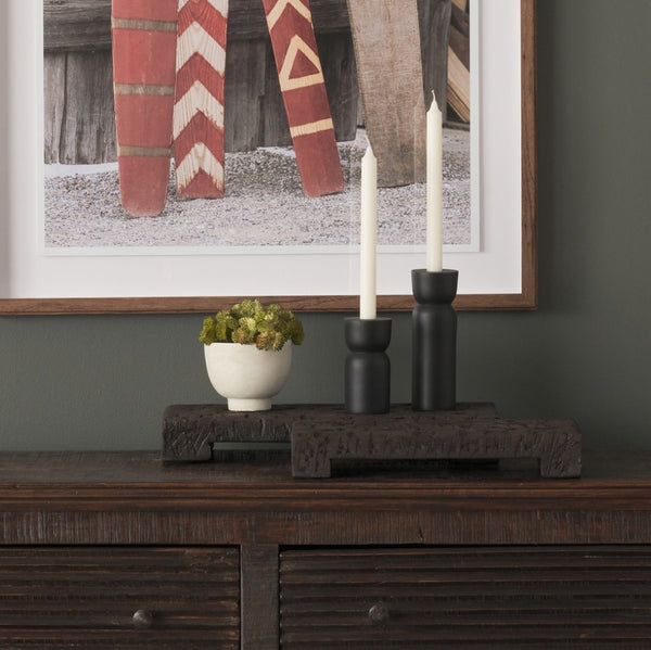 Mercana Shira Reclaimed Wooden Riser Set of 2 - Hand-Carved Rustic Display Stands for Home Decor Essentials 70500