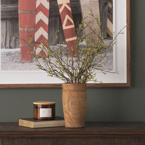 Mercana Porta Rustic Medium Brown Wooden Pot – Tapered Design for Farmhouse, Industrial & Eclectic Styles Reclaimed Wood | Small 70508