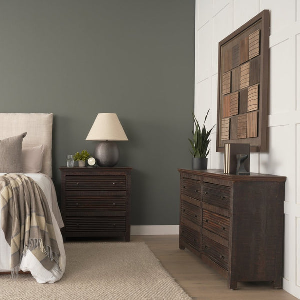 Mercana Rhett Handcrafted 3-Drawer Accent Cabinet with Rustic Charm and Vintage Iron Hardware for Storage 71210