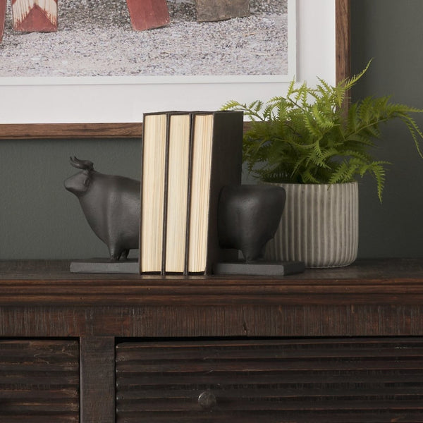 Mercana Taurus Bull Bookends Set of 2 – Sturdy Sculptural Design for Modern and Eclectic Home Décor 69064