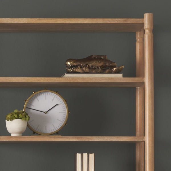 Mercana Marian Sculptural Table Clock - Rustic Metal Accent with Studded Design for Modern & Industrial Decor Gold Metal | Round 69482