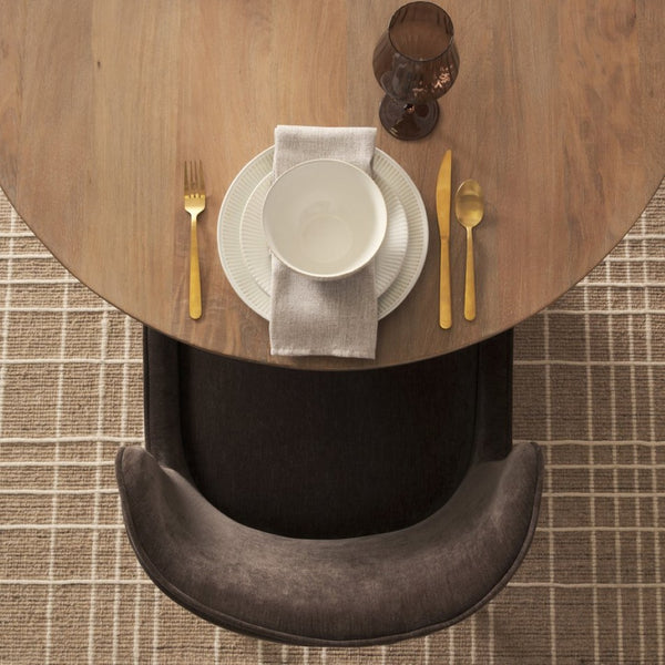 Mercana Isla Oval Dining Table - Handcrafted Solid Mango Wood with Elegant Arched Legs for Timeless Style 86.5" Lt Brown Wood Top | Lt Brown Wood Legs 70560-AB