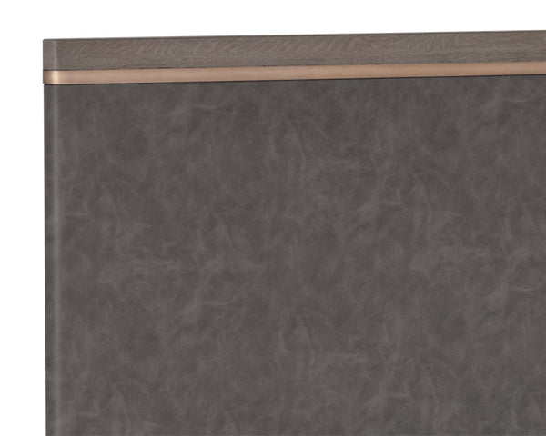 Sunpan ALTMAN Bed - King Size Modern Design with Faux Leather Headboard & Durable Oak Frame for Elegance 106805