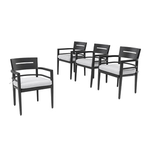 English Elm Outdoor Patio Dining Chairs Set Of 4 - Durable Aluminum With Sunbrella Cushions For Ultimate Comfort W1886P163107