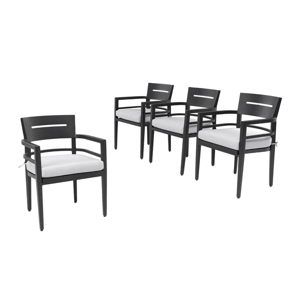 English Elm Outdoor Patio Dining Chairs Set Of 4 - Durable Aluminum With Sunbrella Cushions For Ultimate Comfort W1886P163107