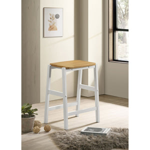 English Elm Cowichan Backless Wood Seat Counter Stools Modern Farmhouse Kitchen Island Set of 2 B062P441130