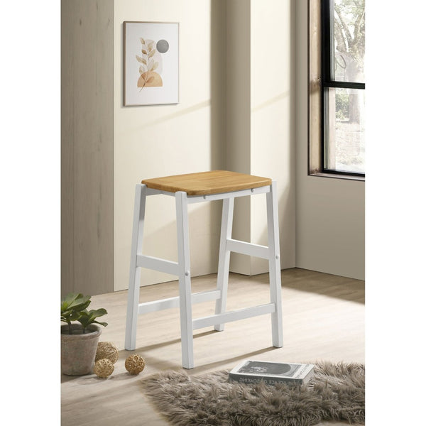 English Elm Cowichan Backless Wood Seat Counter Stools Modern Farmhouse Kitchen Island Set of 2 B062P441130